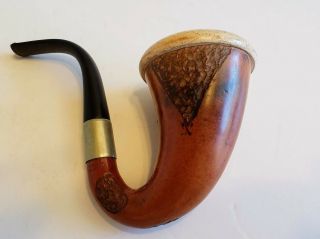 Vintage Austrian Gourd & Meerschaum Calabash Sherlock Holmes Smoking Pipe