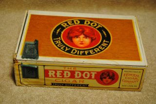 Vintage Red Dot Cigar Box Truly Different Federal Cigar Co.  Red Lion.  Pa