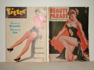 6 - Vintage Pin - up Magazines - Heavy Wear and clipped pages - Betty Page. 2