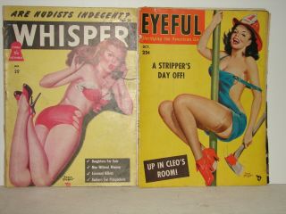 6 - Vintage Pin - up Magazines - Heavy Wear and clipped pages - Betty Page. 3