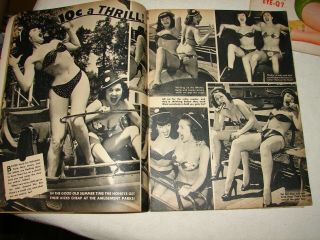 6 - Vintage Pin - up Magazines - Heavy Wear and clipped pages - Betty Page. 4