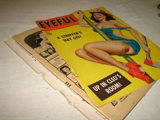 6 - Vintage Pin - up Magazines - Heavy Wear and clipped pages - Betty Page. 7