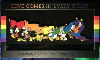 Disney Paris Magical Pride Pin Jumbo Rainbow Mickey Daisy Goofy Pluto Le 400