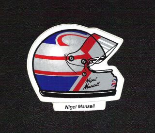 Vintage Sticker - Nigel Mansell Helmet - British Grand Prix Champion F1 Driver