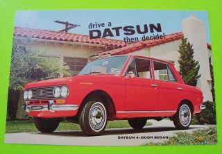 Oddball 1965 ? Datsun 4 - Door Sedan Color Brochure Model Pl 411 Sedan Xlnt Nissan