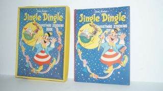 Vintage 1953 Jingle Dingle Christmas Stocking Pop Up Book With Carton