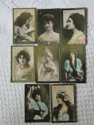 Antique G.  Cousis & Co.  Cigarette Cards.  8 X Female Glamour Poses.  France/egypt