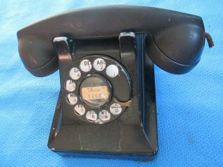 Vintage Metal Western Electric Bell System F1 Rotary Dial Desk Phone Telephone