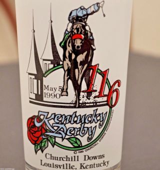 Vintage 1990 116th Kentucky Derby Churchill Downs Horse Racing Glass,  Louisville
