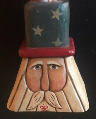 Lori Miller Carved Santa Wood Whispering Pines Christmas Candle Holder American