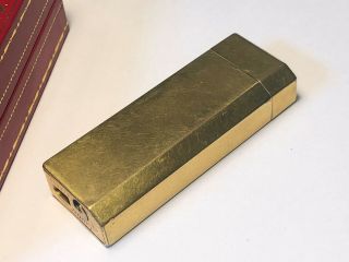VINTAGE GOLD PLATED CARTIER LIGHTER G12859 PLAQUE OR G FOR REPAIR W/BOX 5
