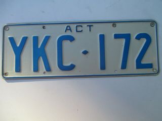 1970s Australian Capital Territory Passenger Ykc - 172 No Slogan License Plate