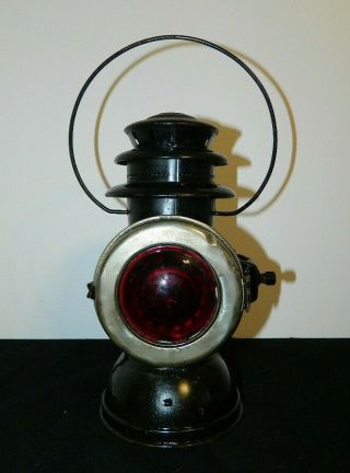Antique Rayo Driving Lamp Lantern With Clear And Red Lens