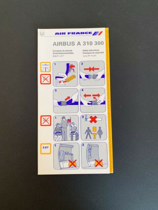 Safety Card Air France Airbus A310 - 300 08/95