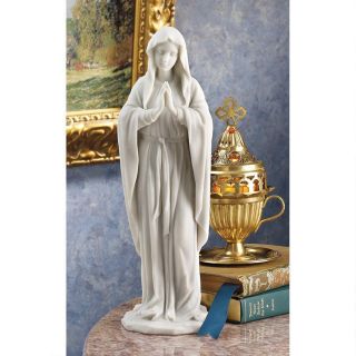 Blessed Virgin Mary With Folded Hands Design Toscano 11½ " Bonded Marble Statue