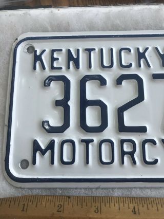 VINTAGE KENTUCKY 1976 MOTORCYCLE CYCLE LICENSE PLATE 36273 BLUE ON WHITE 3