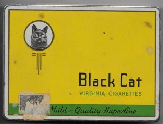 Vintage Black Cat Virginia Cigarettes Tobacco Tin