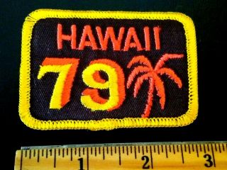 Vintage Hawaii 79 Embroidered Iron - On Palm Tree Souvenir Patch