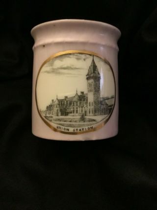 Rare Union Station Portland Maine Tea Cup Mug Made In Germany Chas W.  Co.