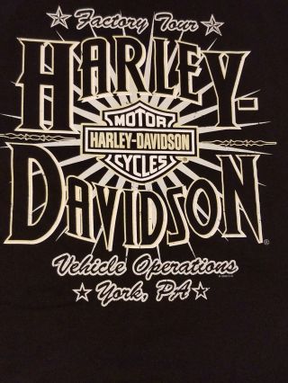 HARLEY - DAVIDSON Motorcycles Factory Tour York,  PA Mens T - Shirt - sz XL 3