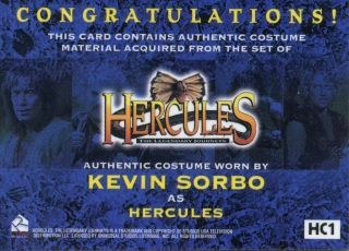 Hercules Costume Kevin Sorbo as Hercules Costume Card HC1 2