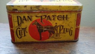 Vintage Dan Patch Cut Plug Tobacco Metal Tin Scotten Dillon Detroit 6 X 4 X 3