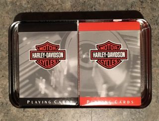 1998 Harley Davidson Collectors Tin & Two Decks of Playing Cards 5