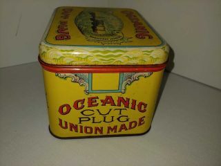 Vintage Oceanic Cut Plug Tobacco Tin Can Scotten Dillon Co Cheinco J.  Chein 5
