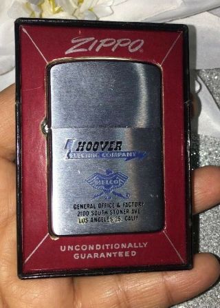 Vintage Zippo Hoover Advertising Lighter /box Rare