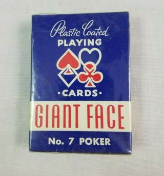 Aarco Playing Cards Nos Giant Face No.  7 Poker Blue Box Chicago Rare
