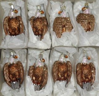 Glass Bald Eagle Hanging Ornaments - Old World Christmas