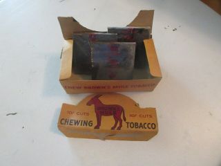 Vintage Chew Brown’s Mule Tobacco Chewing Tobacco,  10 Cent Cuts,  Cardboard Box