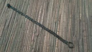 Green Iris Huichol Bracelet - Micro - Beads 6.  25 " Long
