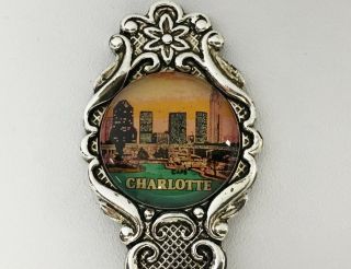Vintage Charlotte North Carolina Skyline Souvenir Spoon By Cameo Perfection