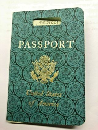 Vintage Us Passport W/ Italian Stamps 1956 - Dept Of State Wife And Young Child