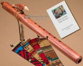 Native American Flute & Bag - Walnut Eagle By Jonah Thompson