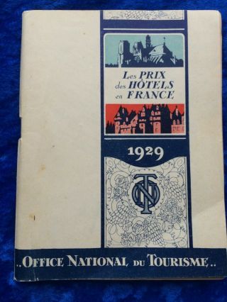 1929 Les Prix Des Hotels En France