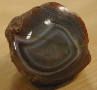 7 Ounce Banded Lake Superior Shadow Agate Ground Polished Face