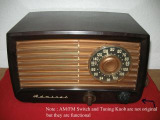 Admiral Model 6n51t Bakelite Tabletop Am/fm Radio