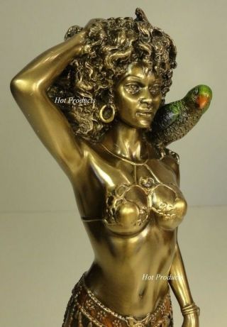 Orisha Oshun Goddess Of Love Yoruba African Statue Sculpture Antique Bronze Fnsh