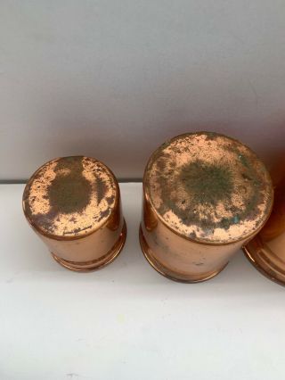 Vintage Copper Nesting Tin Storage Canister Set Kitchen Decor Made In Italy QQ 8