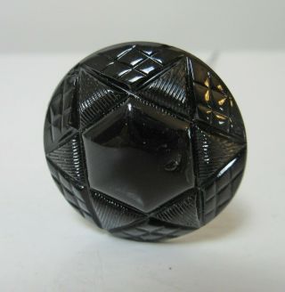 Antique Hatpin Faceted Black Glass