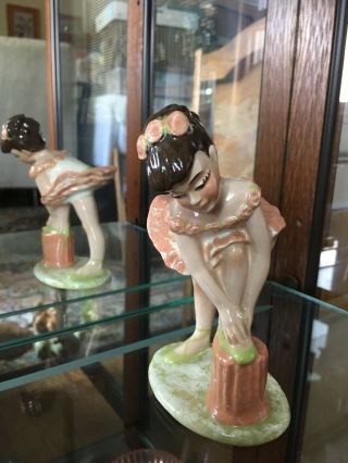 Ballerina Figurine Ceramic Arts Studio " Rose " By Betty Harrington 5.  5 "