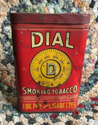 Vintage Dial Smoking Tobacco Tin For Pipe And Cigarettes Vertical Pocket Tin Nr