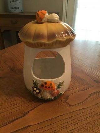 Vintage Sears Merry Mushroom Design Hanging Planter Approximately 7 3/4” Tall