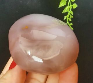 188g Rare Natural Polished Enhydro Moving Bubble Agate Crystal Stone Energy
