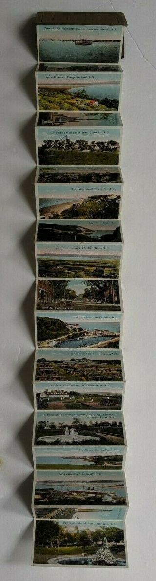 1910 Annapolis Valley Nova Scotia Canada Souvenir Colored 18 View Fold Out Book