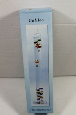 Galileo Thermometer 12 Inch 64° F To 80° F 5 Spheres