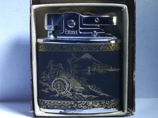 Flat Advertising Lighter Japanese Landscape With Mt Fuji Made In Japan