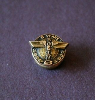 Vintage 10k Gold Boeing 5 Years Service Pin Screw Post Back Cto